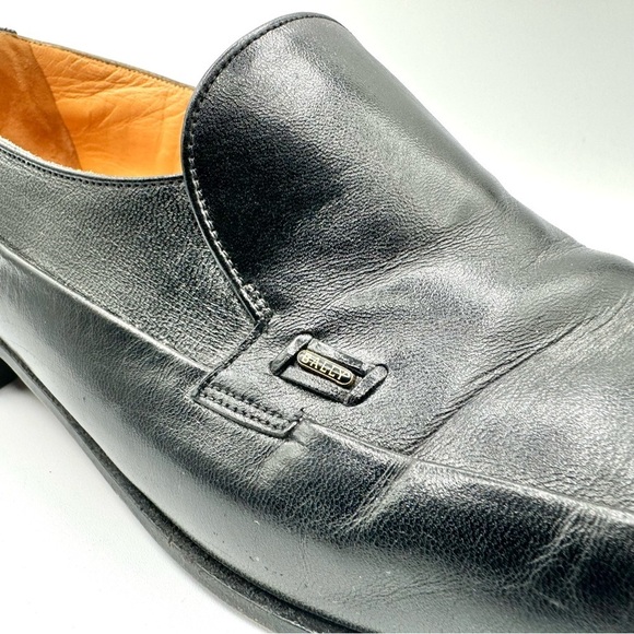 BALLY BLACK LEATHET DRESS SHOES VINTAGE MEN SHOES MADE IN SWITZERLAND SIZE 10.5 - Picture 13 of 17